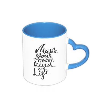 Heart Handle Skyblue Mug