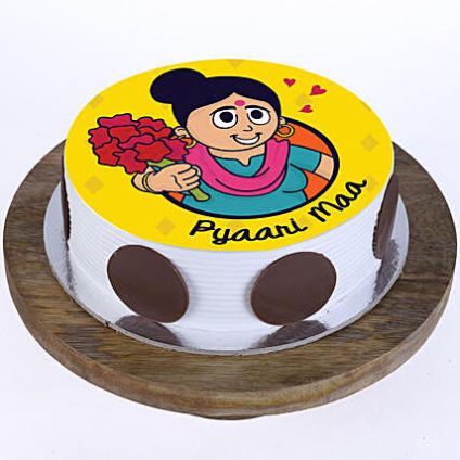 Pyaari Maa Pineapple Photo Cake