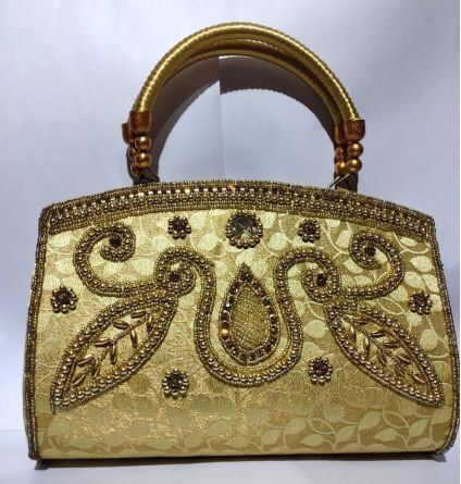 Golden party Clutch with golden handle