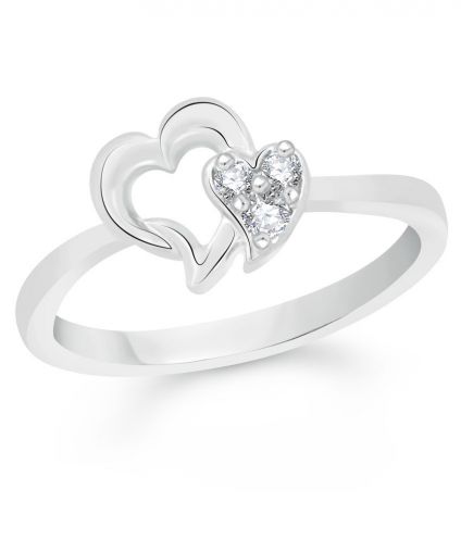 Silver Dual Heart Rings