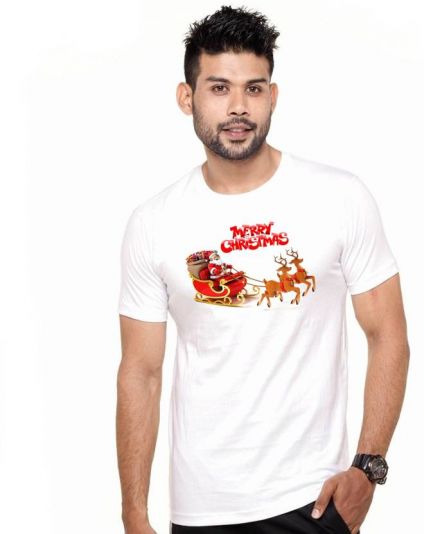 Wild Thunder Printed Men's White T-Shirt