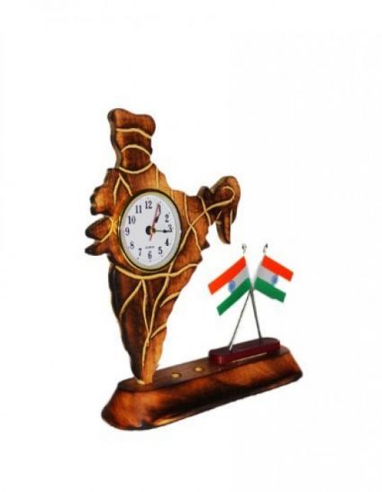 wooden alarm clock table top