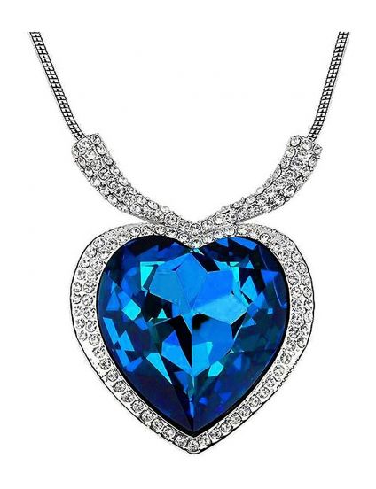 Pendant 18k Rhodium Plated Antique in Titanic Heart Shape