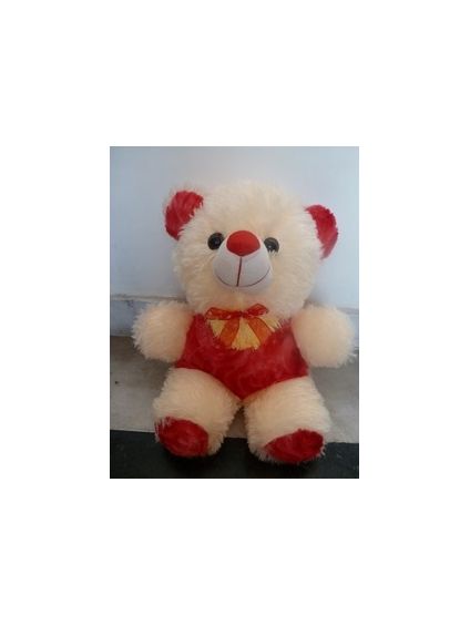 Small Red and white teddy bear (12 - 15 inch)