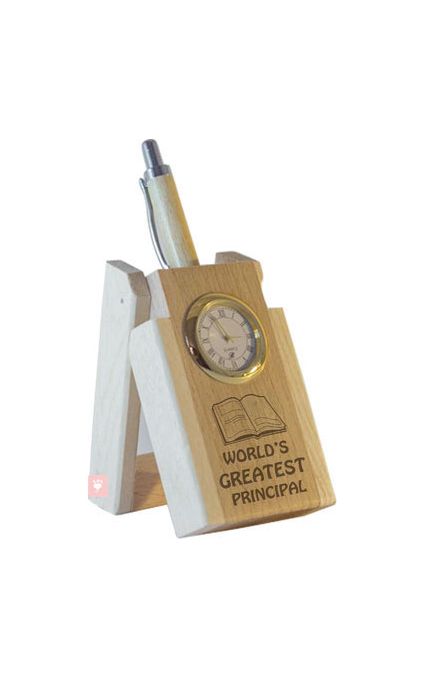 World's Greatest Principal Pen with Stand and Clock