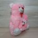 Pink Teddy bear with Little baby and heart