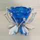 Blue Lotus Design Crystal Candle Holder