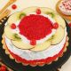Red Velvet Fruit Top Cake