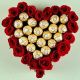 Rose Chocolate with Heart Shape Box